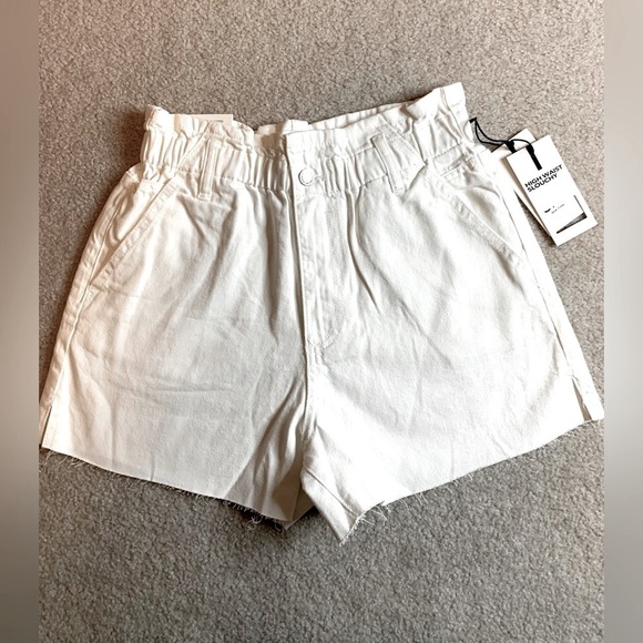 NWT Oat New York High Waist Slouchy Denim Cut Off Short Women Medium 100% Cotton - Picture 1 of 6